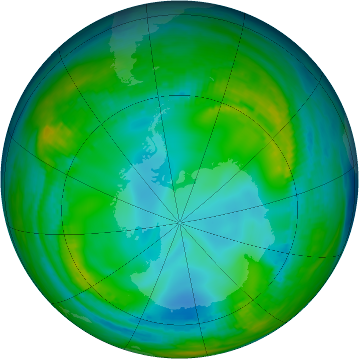 Antarctic ozone map for 28 May 1981
